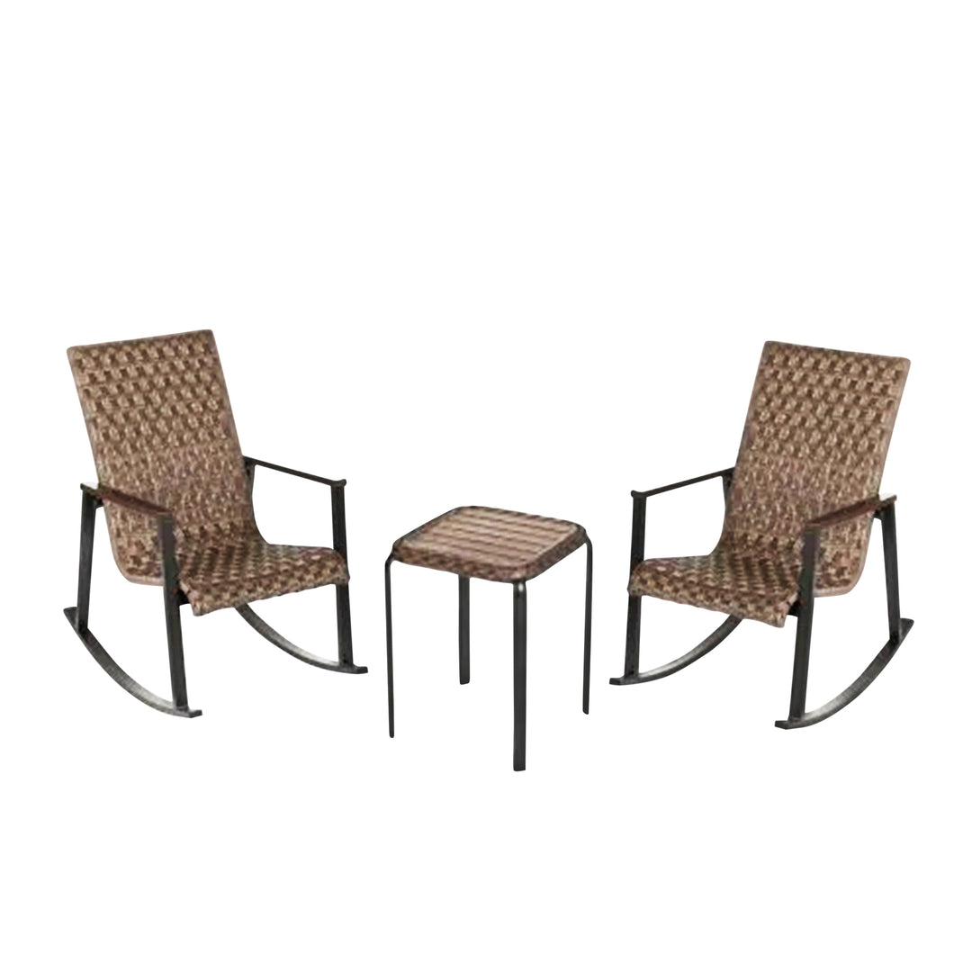 Four Seasons Bayside 3 Piece All Weather Woven Wicker Chat Set, Brown (Open Box)