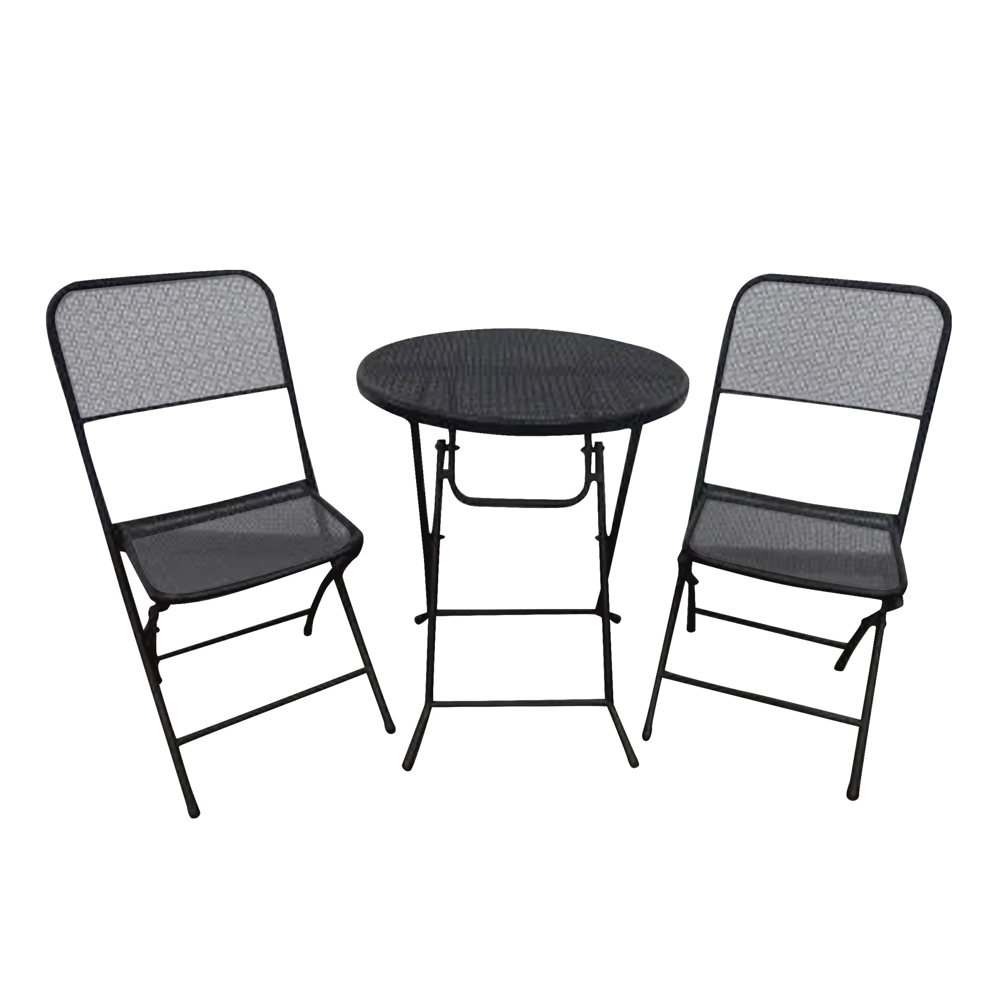 Four Seasons Courtyard Padova Foldable 3pc Bistro Dining Set, Black (Open Box) - VMInnovations