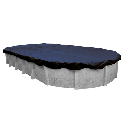 Swimline 18 x 33 Foot Oval Above Ground Heavy Winter Pool Cover, Blue (Used)