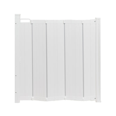 BabyDan 25.4-35 In Wide Doorway Auto Foldable Safety Baby Gate, White (Open Box)
