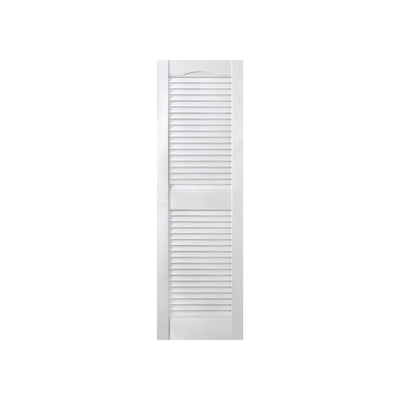 Plastic Development Group 14 x 59 Inch Exterior Vinyl Louvered Shutters, White - VMInnovations
