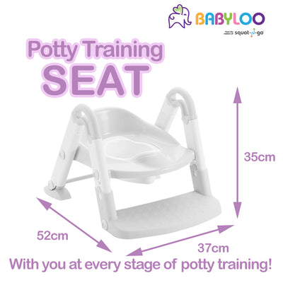BabyLoo 3 In 1 Bambino Booster Potty Training System for 1 to 6 Year Olds, White - VMInnovations
