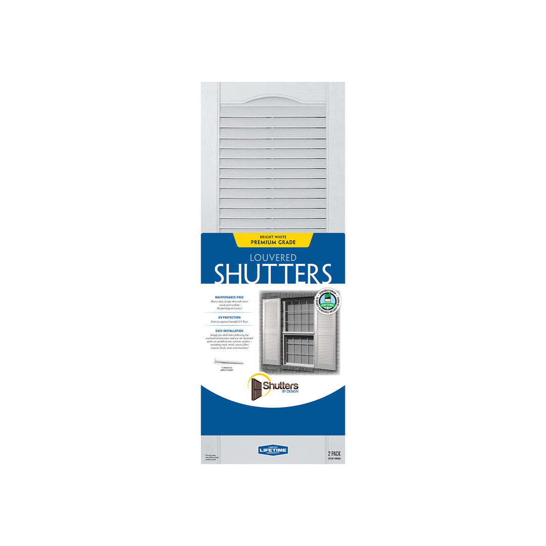 Plastic Development Group 14"x63" Exterior Vinyl Louvered Shutters, White (Used) - VMInnovations