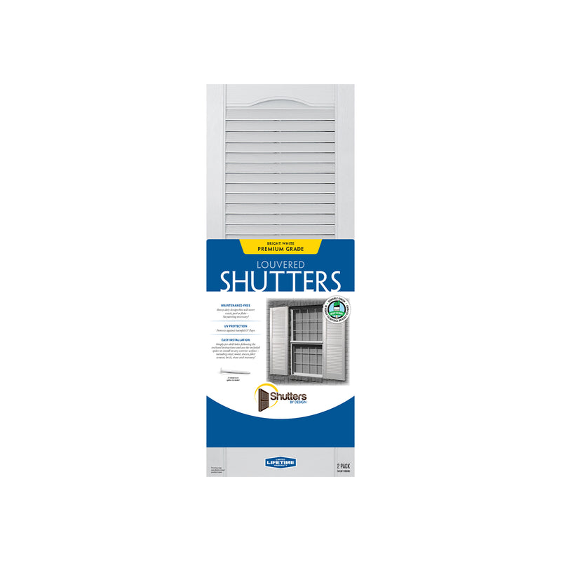 Plastic Development Group 14"x63" Exterior Vinyl Louvered Shutters, White (Used)