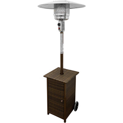 Hiland Quartz Glass Tube 48,000 BTU Wicker Patio Heater (Certified Refurbished)