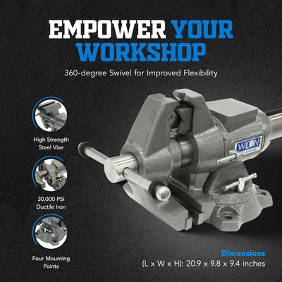Wilton 28824 5.5 Inch Jaw Width Anvil Multi Purpose Swivel Base Work Bench Vise