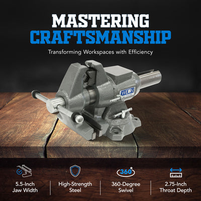 Wilton 28824 5.5 Inch Jaw Width Anvil Multi Purpose Swivel Base Work Bench Vise