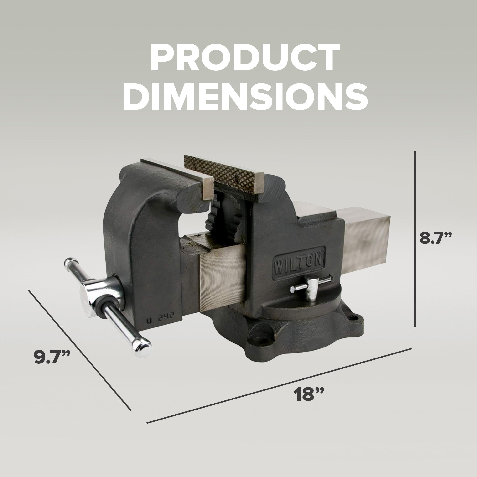 Wilton WS6 Work Shop Bench Vise w/ 6in Jaw, 3.5in Throat and Steel Swivel Base