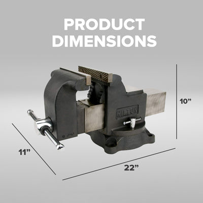 Wilton WS8 8 Inch Jaw 4 Inch Throat Steel Swivel Base Work Shop Bench Vise, Gray