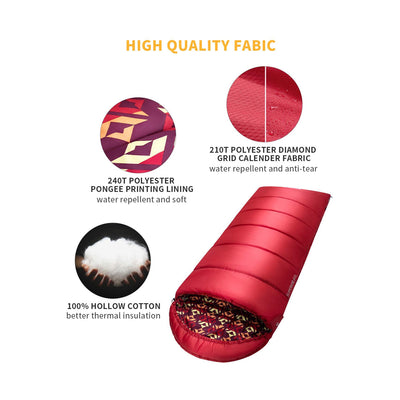 KingCamp 30 Degree Adult Sleeping Bag for Camping and Backpacking, Red (Used) - VMInnovations