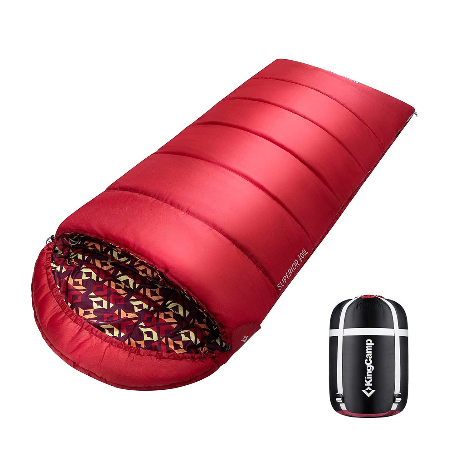 KingCamp Outdoor 30 Degree Adult Sleeping Bag for Camping and Backpacking, Red - VMInnovations