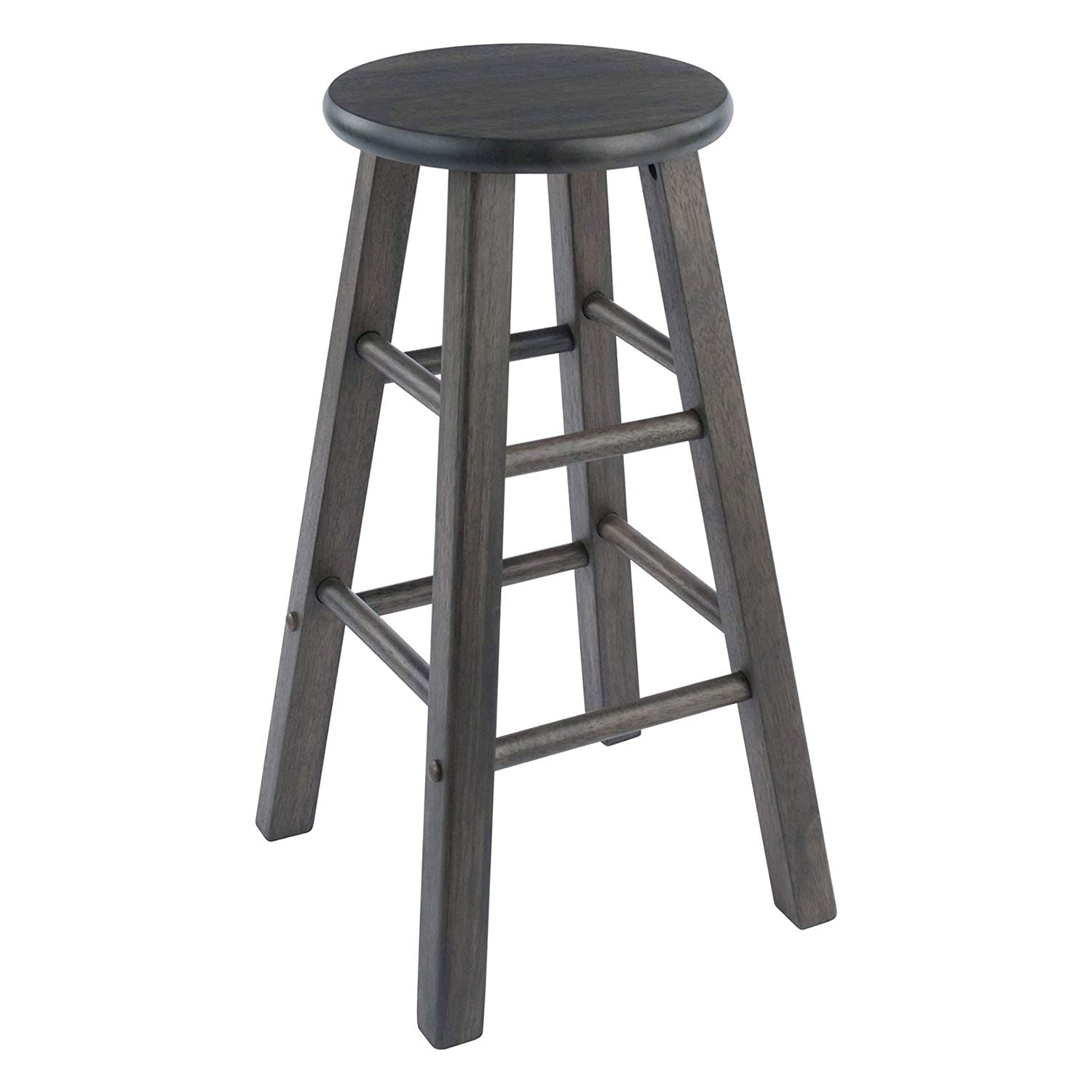 Winsome Element 24in Solid Wood Bar Stool Set, 2 Piece, Oyster Gray (Open Box)