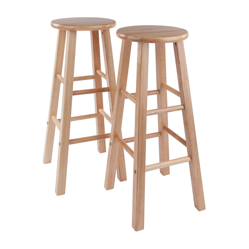 Winsome Element 29 Inch Tall Solid Wood Counter Bar Stool Set, 2 Piece, Natural