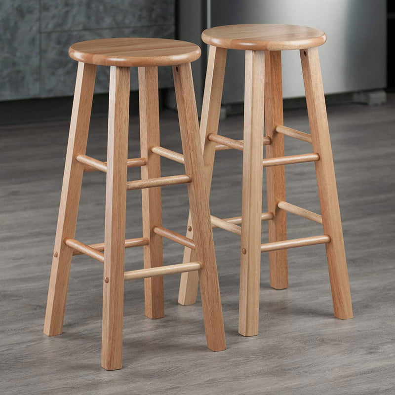 Winsome Element 29 Inch Tall Solid Wood Counter Bar Stool Set, 2 Piece, Natural