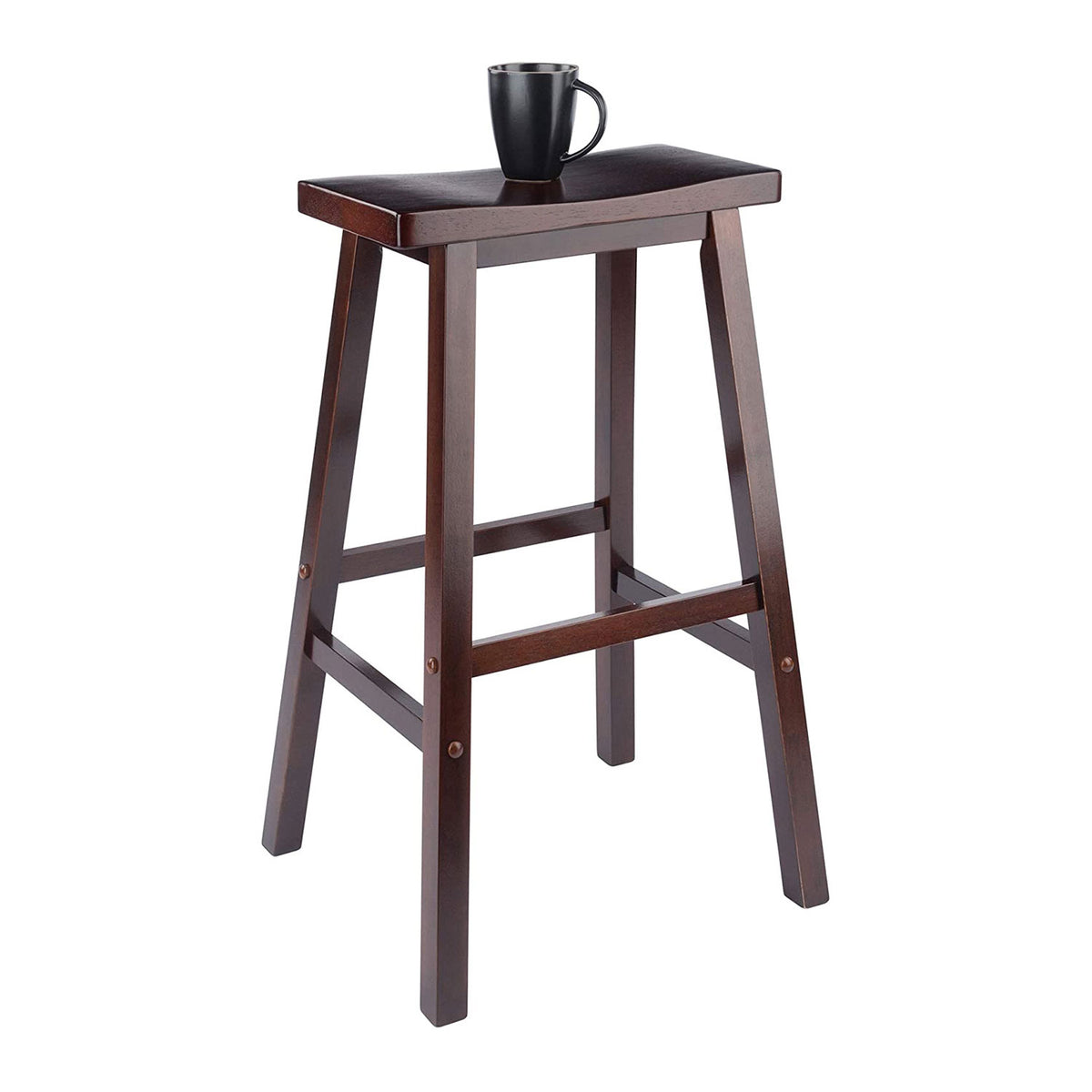 Winsome Satori 29 Inch Tall Home Kitchen Solid Wooden Counter Bar Stool, Walnut (Refurbished)