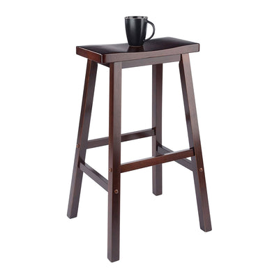 Winsome Satori 29 Inch Tall Home Kitchen Solid Wooden Counter Bar Stool, Walnut (Refurbished)