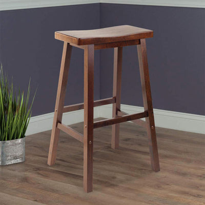 Winsome Satori 29" Tall Home Solid Wooden Counter Bar Stool, Walnut (For Parts)