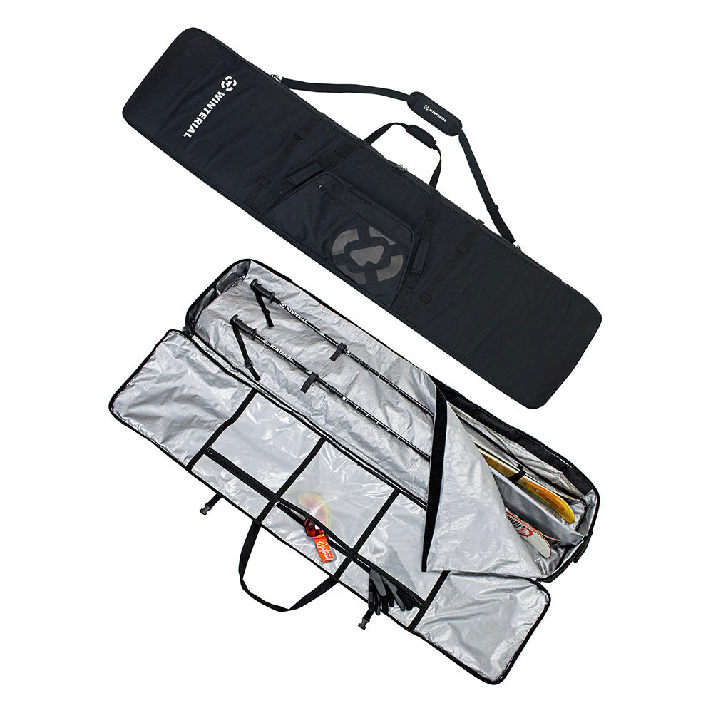 Winterial Rolling Double Ski Travel Pack w/ 5 Storage Compartments, (For Parts)