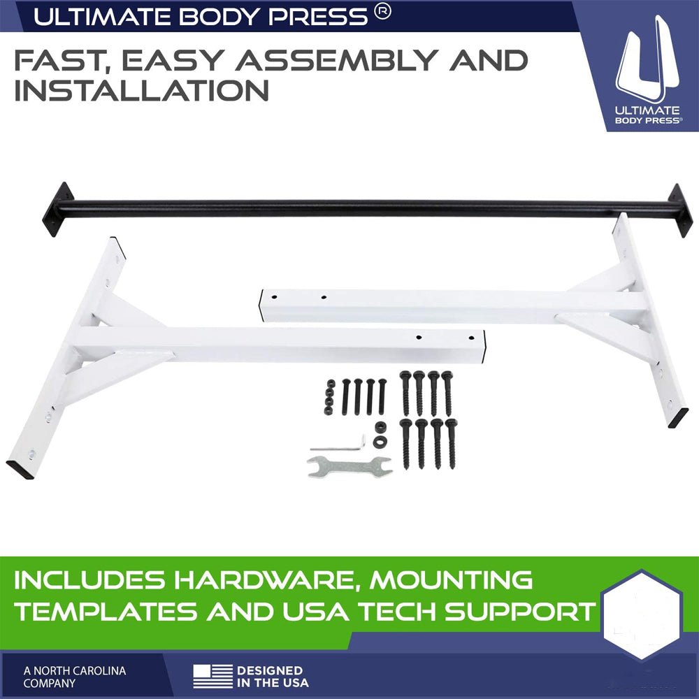 Ultimate Body Press Wall or 9 Foot Ceiling Mount Pull Up Bar Special Edition
