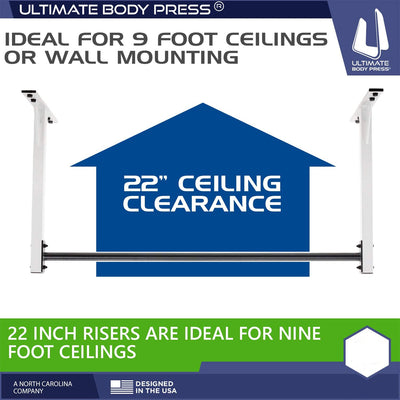Ultimate Body Press Wall or 9 Foot Ceiling Mount Pull Up Bar Special Edition