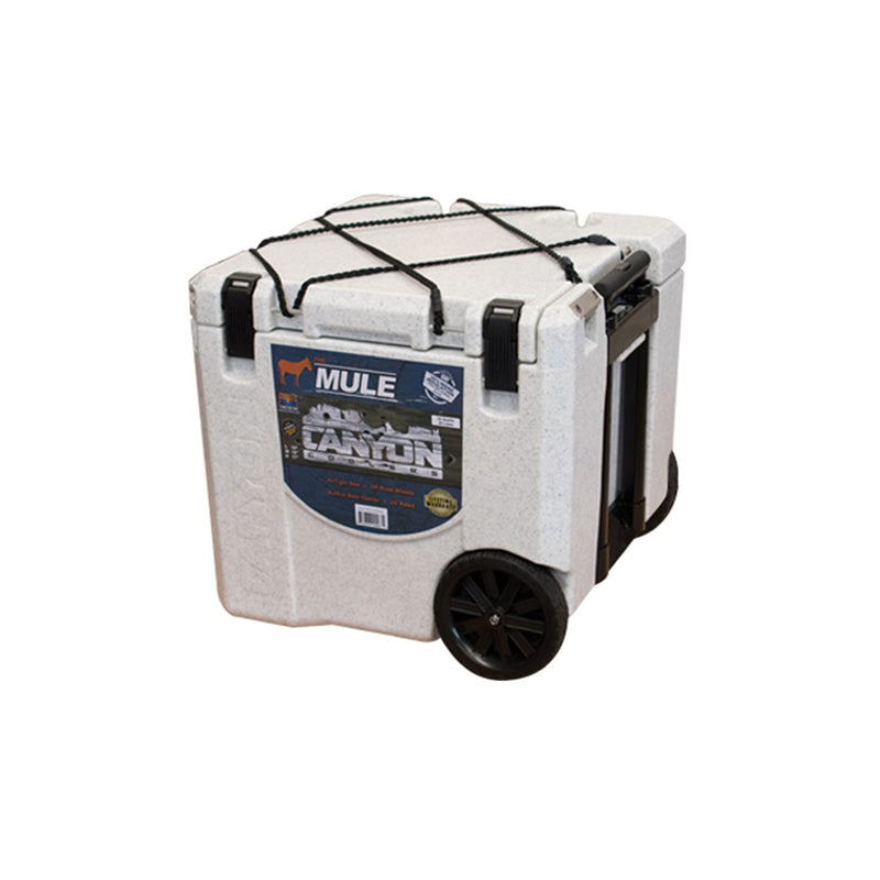 Canyon Coolers Mule 30 Quart 28 Liter Insulated Cooler with Wheels, White Marble