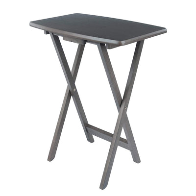 Winsome Dorian 5 Piece TV Snack Tray Set with Storage Stand, Gray (Used) - VMInnovations