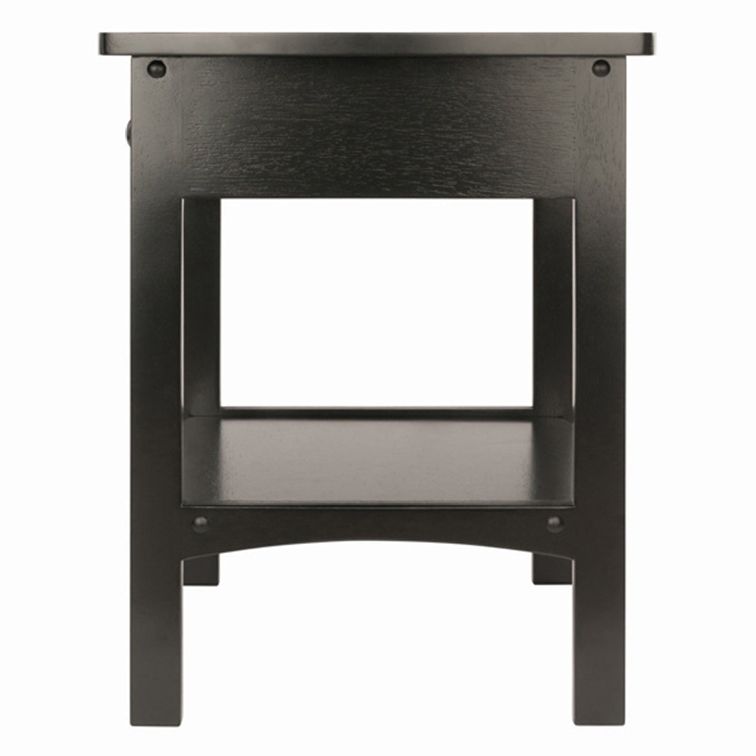 Winsome 22 Inch Tall Wood Claire Curved End Table Nightstand, Black (For Parts)