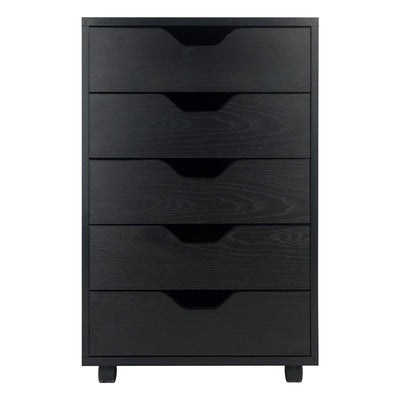 Winsome Halifax Composite Wood Organization 5 Drawer Cabinet, Black (Open Box)