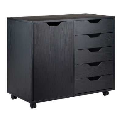 Winsome Halifax Durable Composite Wood Storage and Organization Cabinet, Black