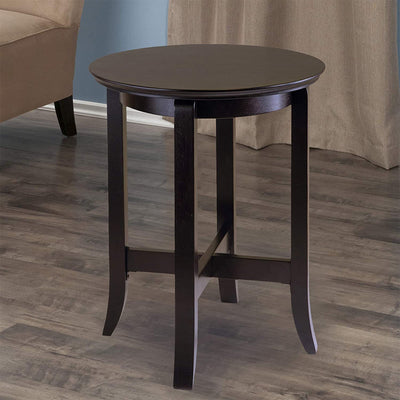 Winsome Toby Occasional Solid Wooden Round Home Accent End Table, Dark Espresso