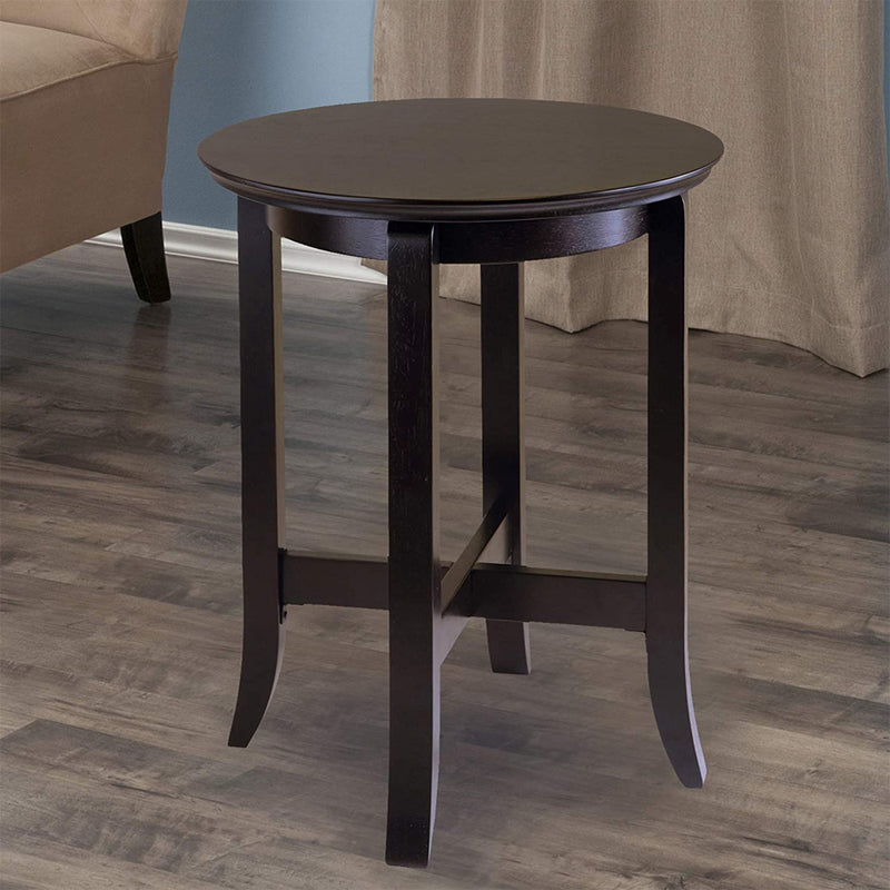 Winsome Toby Solid Wooden Round Home Accent End Table, Dark Espresso (Open Box)