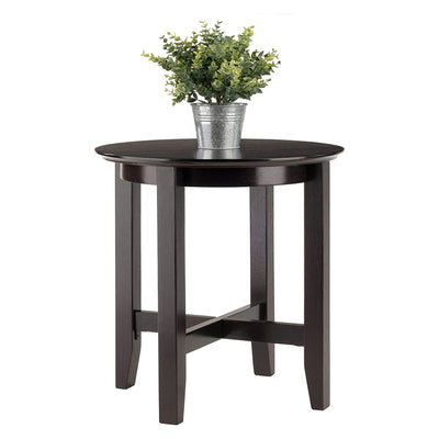 Winsome Toby Solid Wooden Round Home Accent Side End Table, Espresso (Open Box)