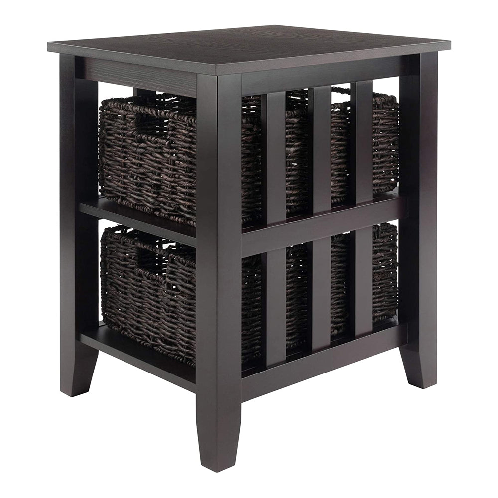 Winsome 25" Tall Morris Accent Side End Table with 2 Foldable Baskets (Used)