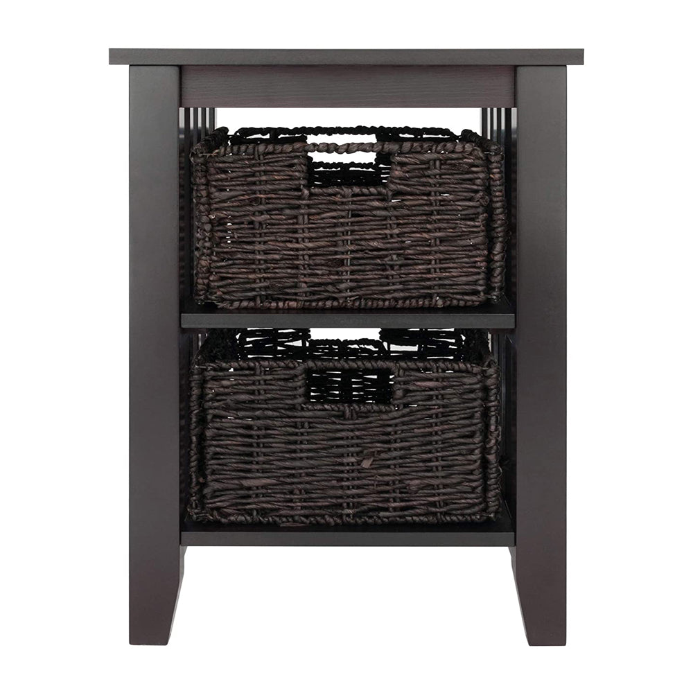 Winsome 25" Tall Morris Accent Side End Table with 2 Foldable Baskets (Used)