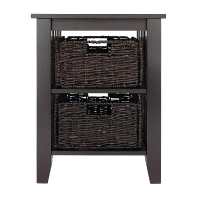 Winsome 25" Tall Morris Accent Side End Table with 2 Foldable Baskets (Used)
