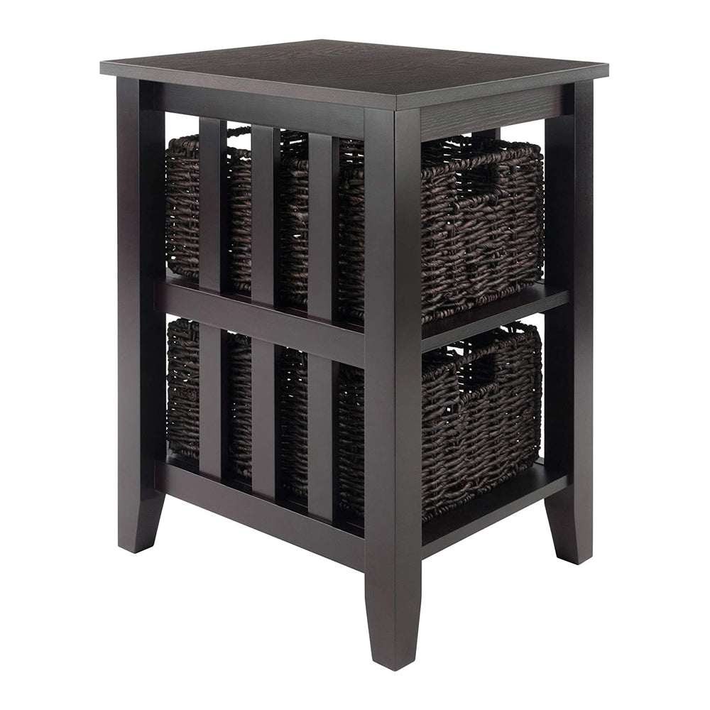 Winsome 25" Tall Morris Accent Side End Table with 2 Foldable Baskets (Used)
