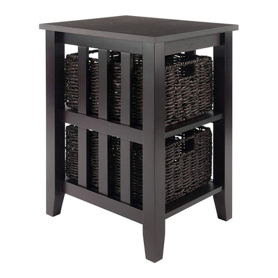 Winsome 25" Tall Morris Accent Side End Table with 2 Foldable Baskets (Used)