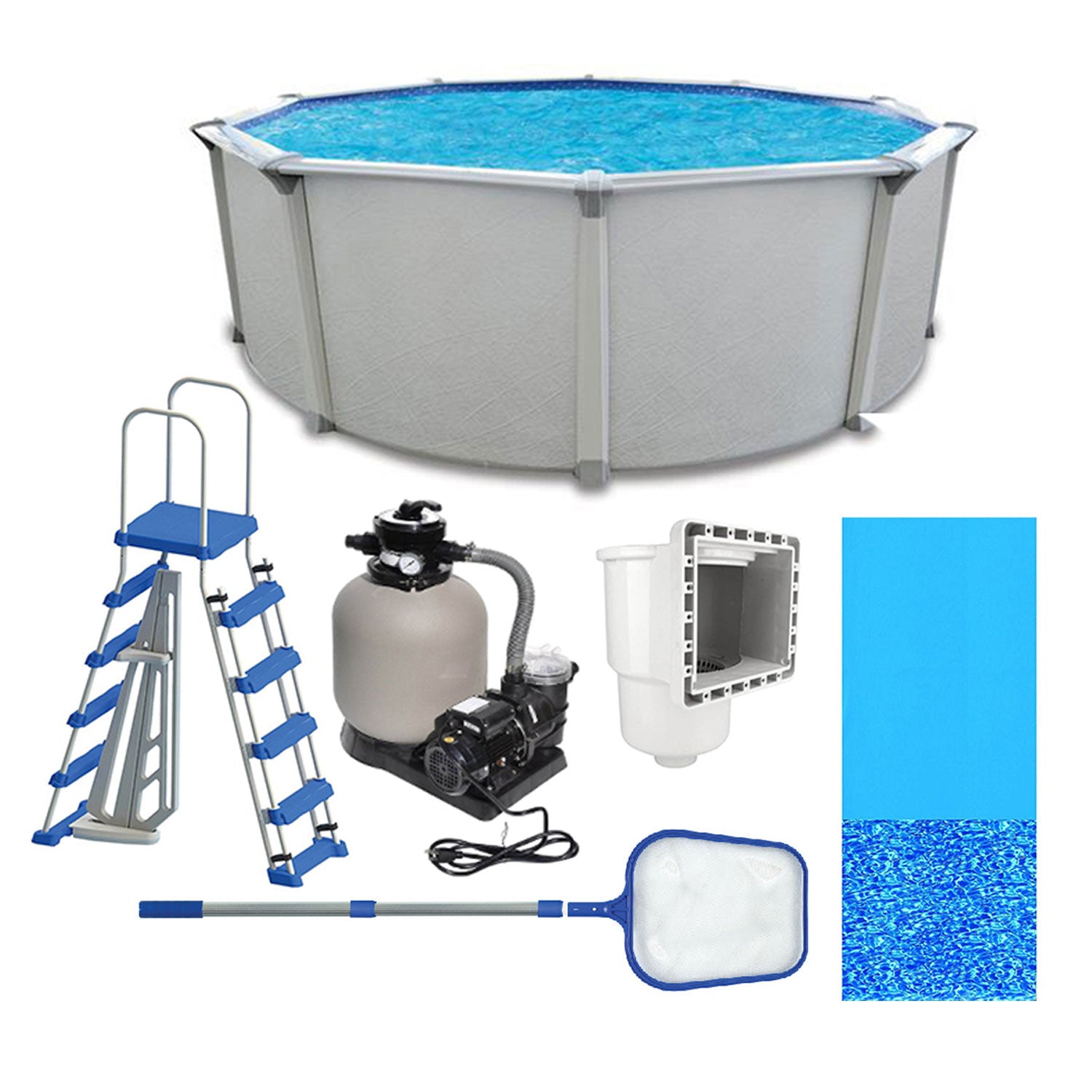 Aquarian Fuzion 21' x 52" Above Ground Swimming Pool w/Pump, Ladder & Equipment - VMInnovations