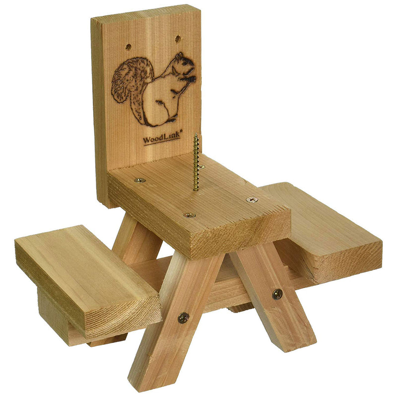 Woodlink Wooden Mini Picnic Table 1 Corn Cob Squirrel Feeding Station (2 Pack)