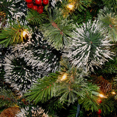 National Tree Company 48 Inch Wintry Pine Holiday Wreath with Lights and Decor