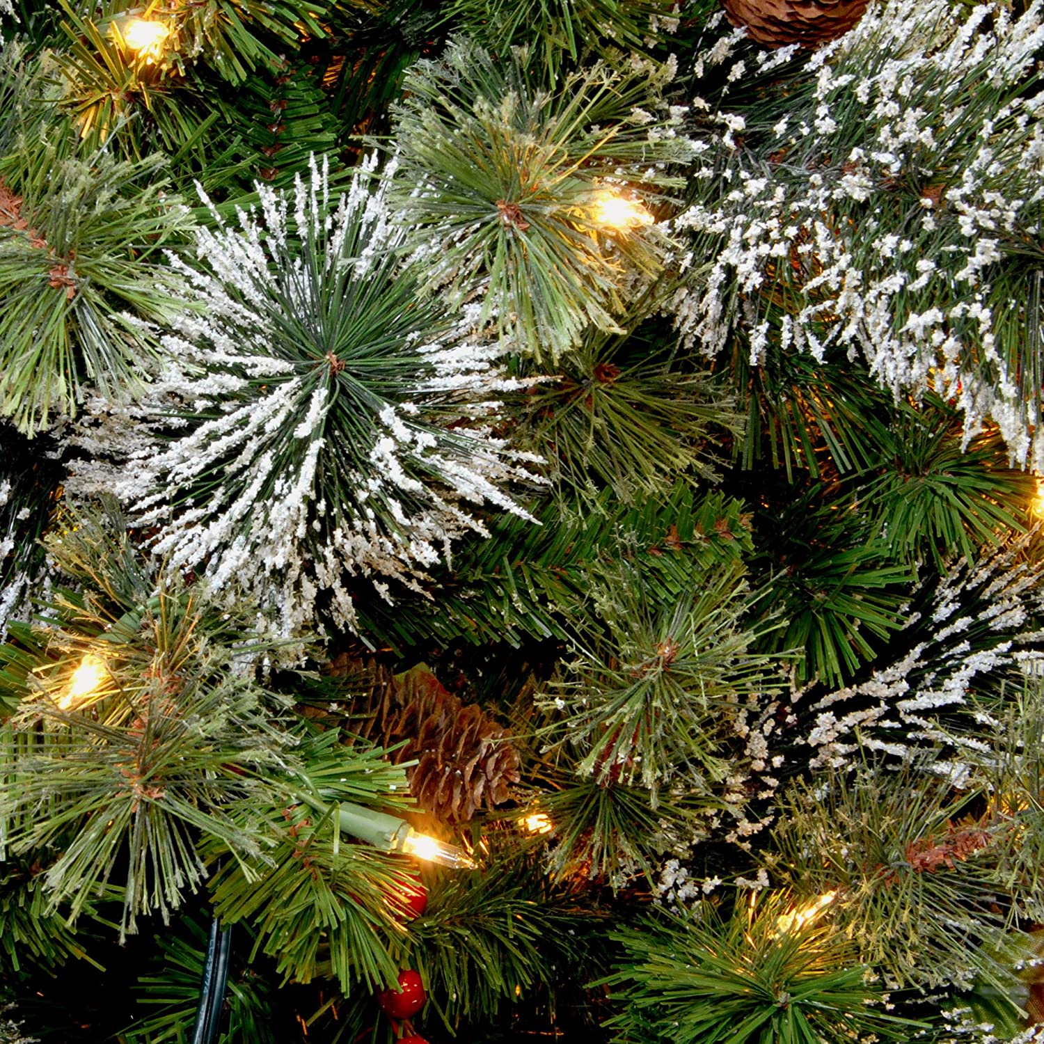 National Tree Company 24" Wintry Pine Holiday Wreath with Lights & Decor (Used) - VMInnovations