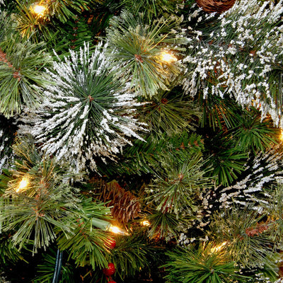 National Tree Company 24" Wintry Pine Holiday Wreath with Lights & Decor (Used) - VMInnovations