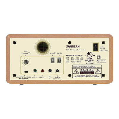 Sangean AM FM AUX Input Wooden Cabinet Table Top Radio with 3" Speaker(Open Box) - VMInnovations