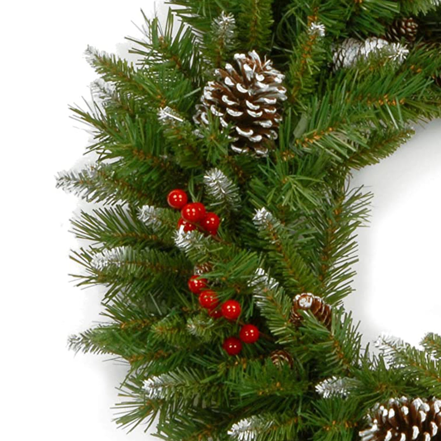National Tree Company 24" Artificial Frosted Berry Wreath Decoration (Open Box) - VMInnovations
