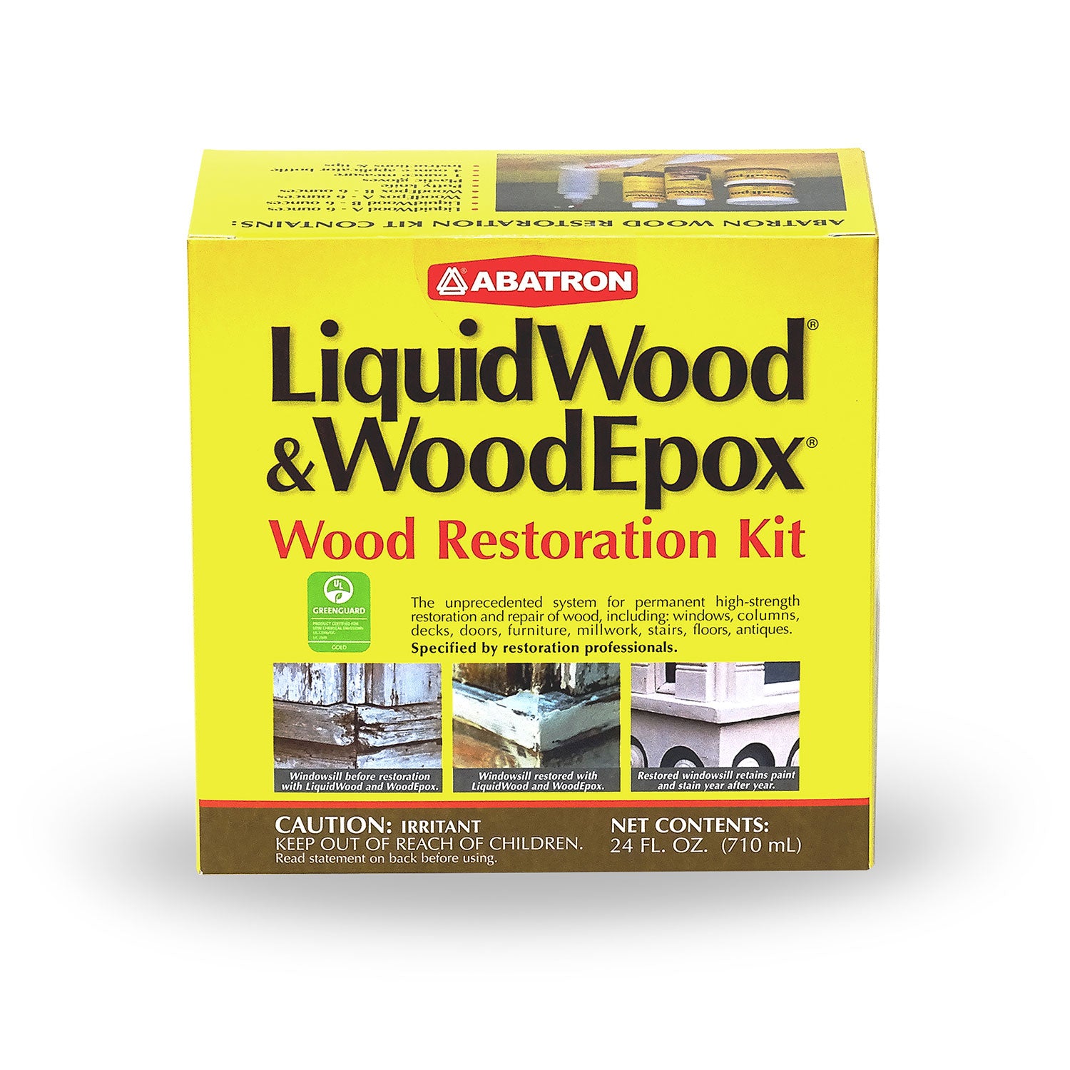 Abatron 24 Oz LiquidWood WoodEpox Epoxy Resin Glue Compound Wood Restoration Kit - VMInnovations