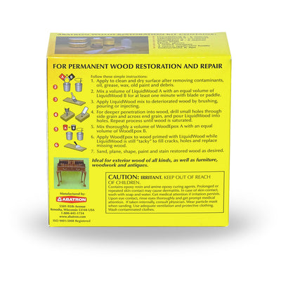 Abatron 24 Oz LiquidWood WoodEpox Epoxy Resin Glue Compound Wood Restoration Kit - VMInnovations