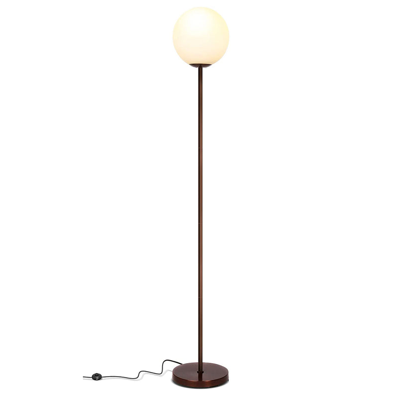 Brightech Luna LED Glass Globe Bright Light Standing Floor Lamp, Brushed Bronze