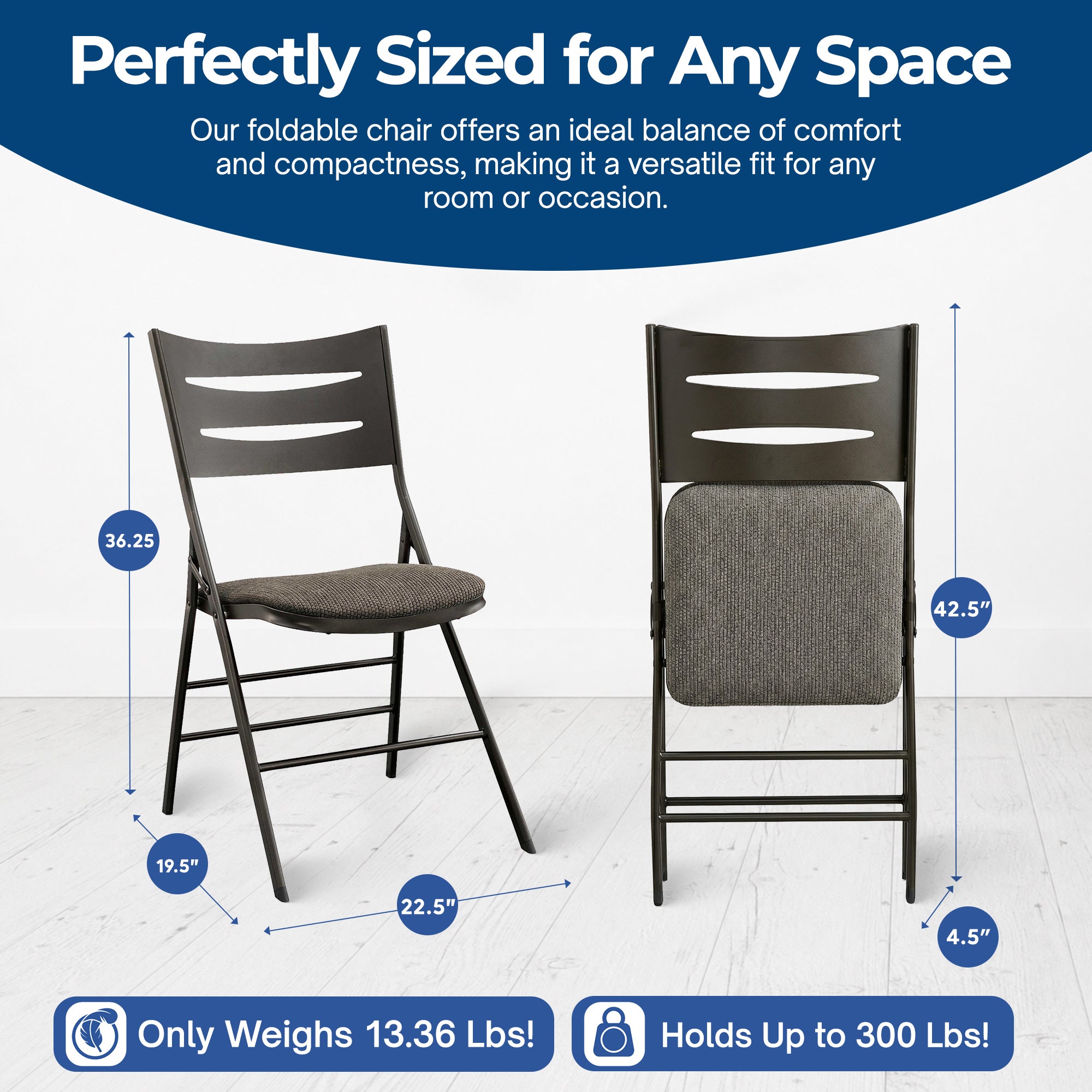 MECO Sudden Comfort Destiny 3 Slat Back Padded Folding Chair, Cinnabar(Set of 4) - VMInnovations