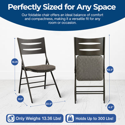 MECO Sudden Comfort Destiny 3 Slat Back Padded Folding Chair, Cinnabar(Set of 4) - VMInnovations