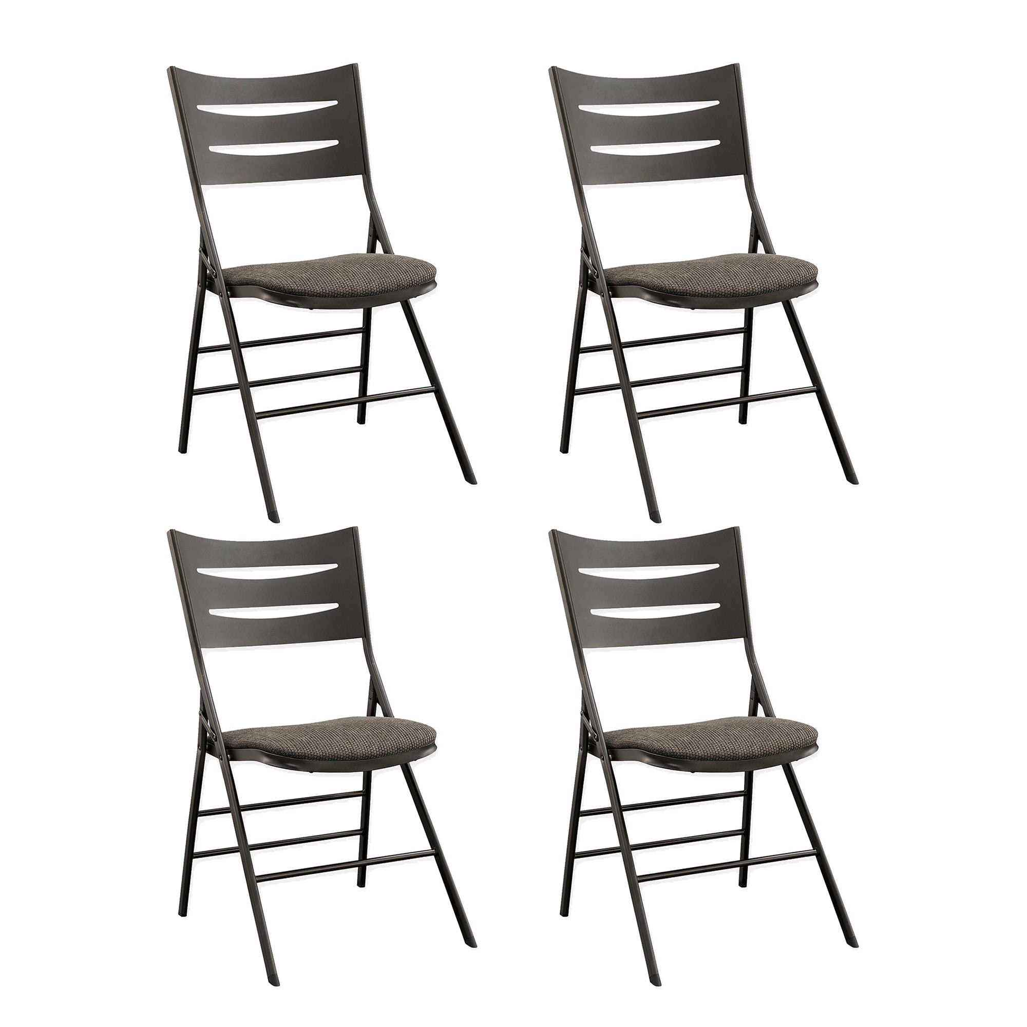 MECO Sudden Comfort Destiny 3 Slat Back Padded Folding Chair, Cinnabar(Set of 4) - VMInnovations
